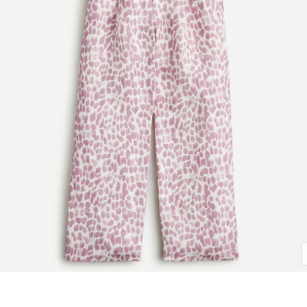 J.Crew Pleated linen-blend pant in lilac giraffe